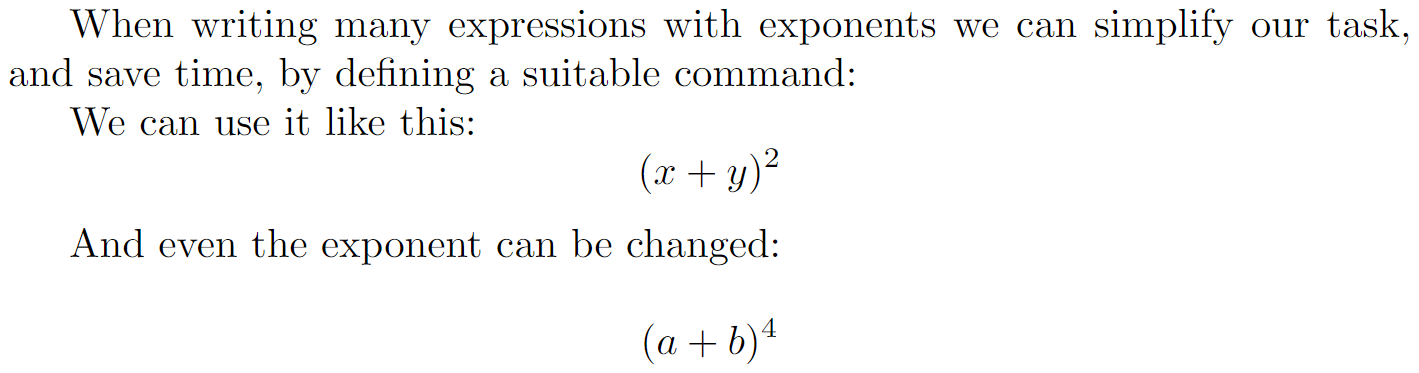 Output from a command with optional parameters