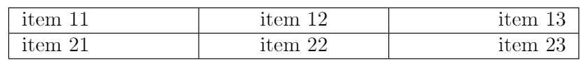 Example of table with tabularx package