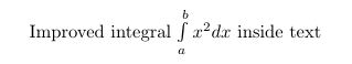 Example of improved integral inside text