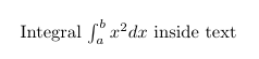 Example of integral inside text
