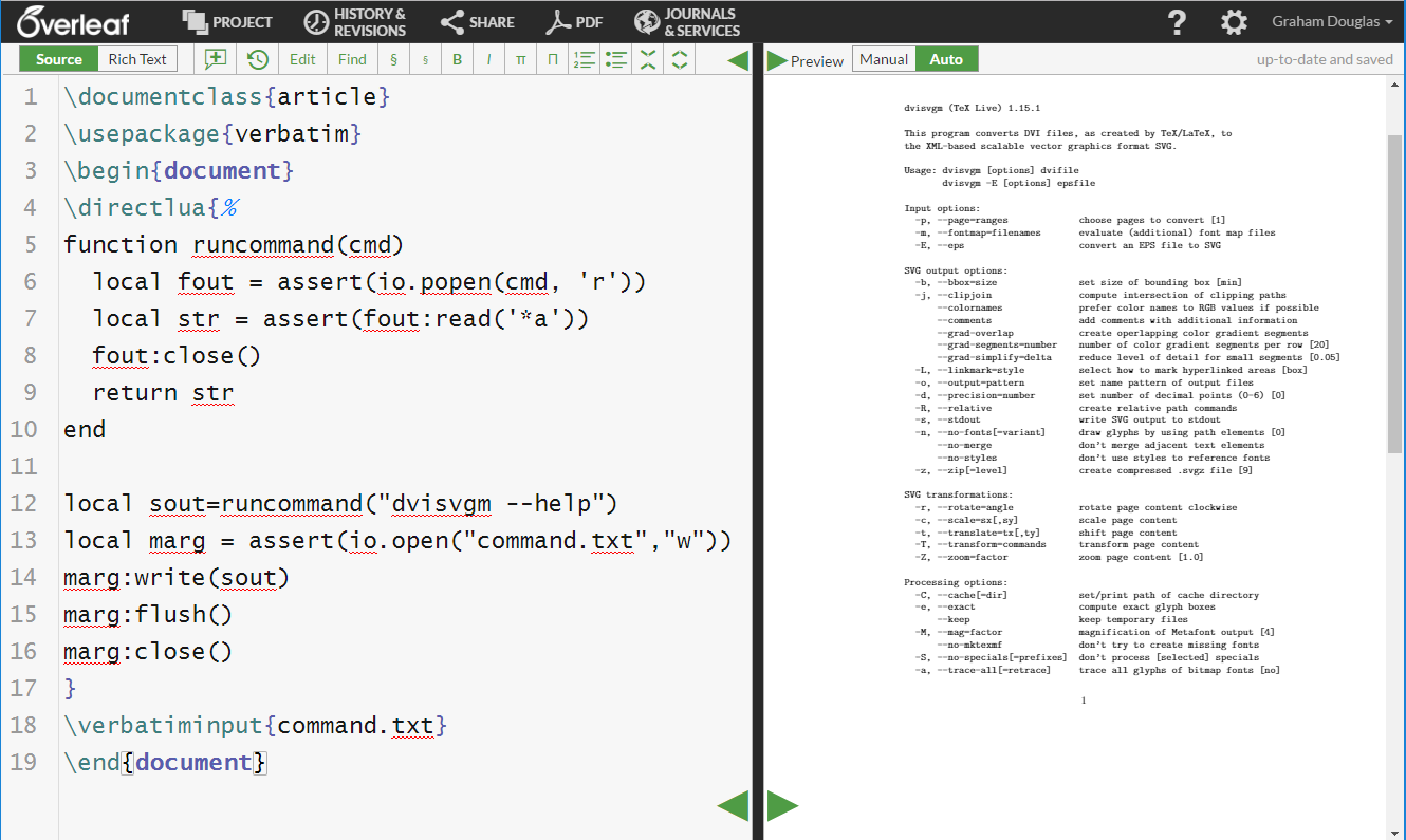 Screenshot of an Overleaf project