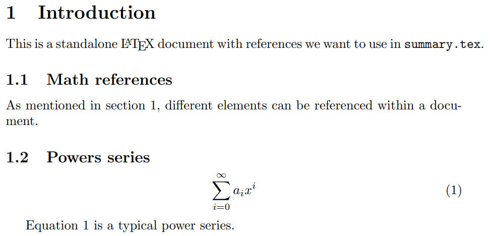 Output produced by compiling article1.tex file on Overleaf