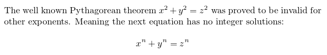 Example of math equation
